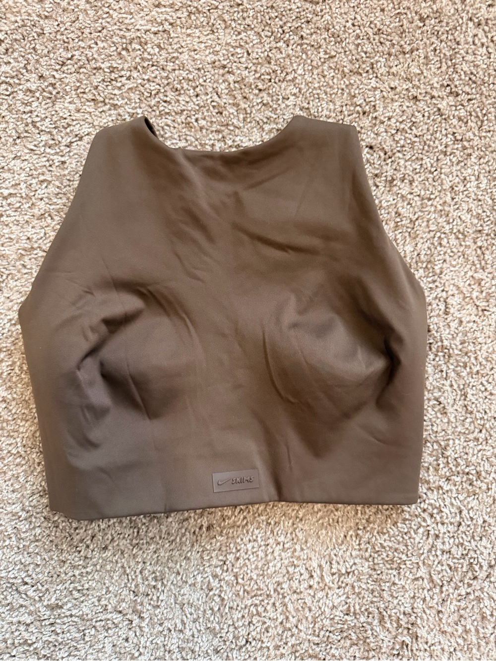 Nike x Skims Matte Women's High-Neck padded bra size 36dd dark sepia NWT - Picture 5 of 10